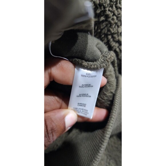 Calvin Klein Woman's Olive Green Fleece Jacket w/ Pockets Size XL Full Zip - Picture 7 of 12